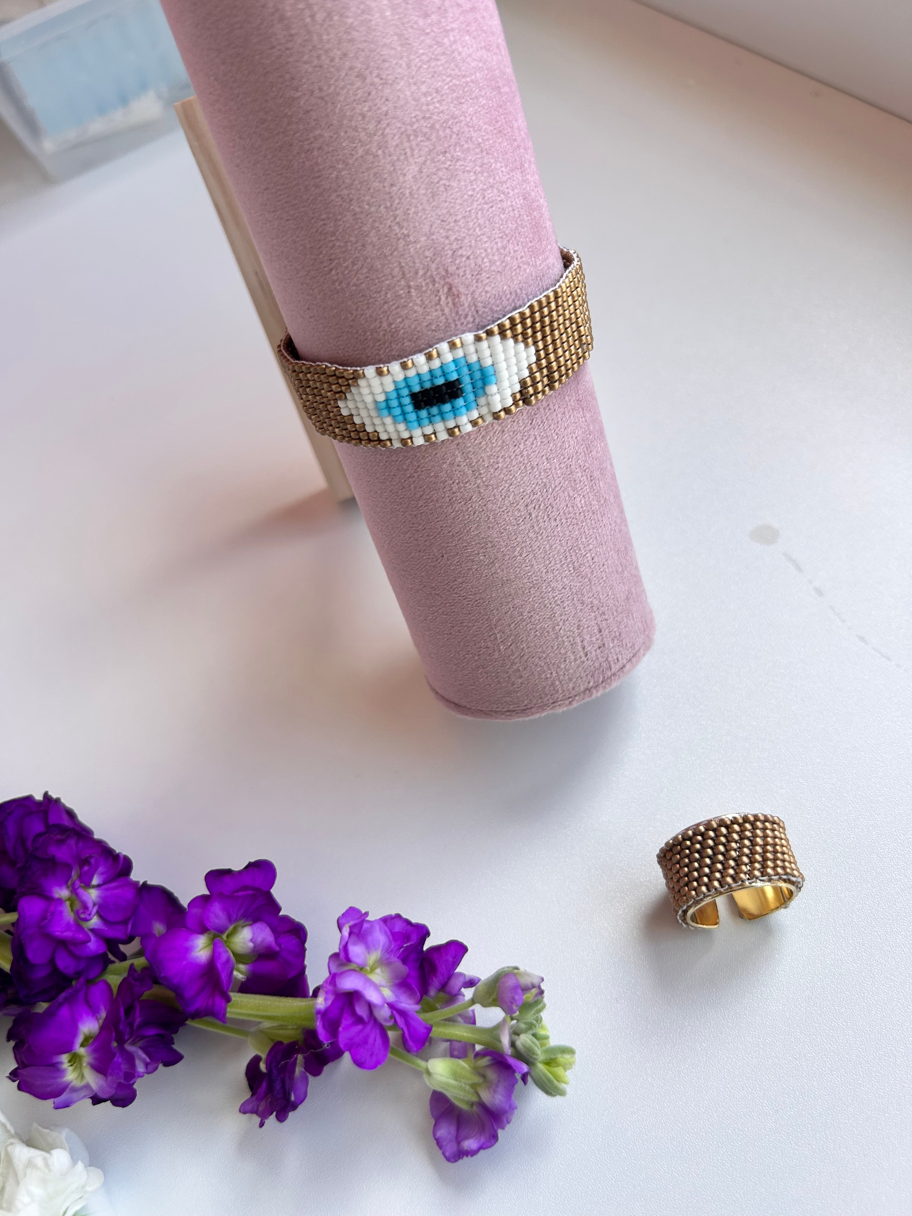 Boho Luxe Evil Eye Bracelet – Handmade Miyuki Design
