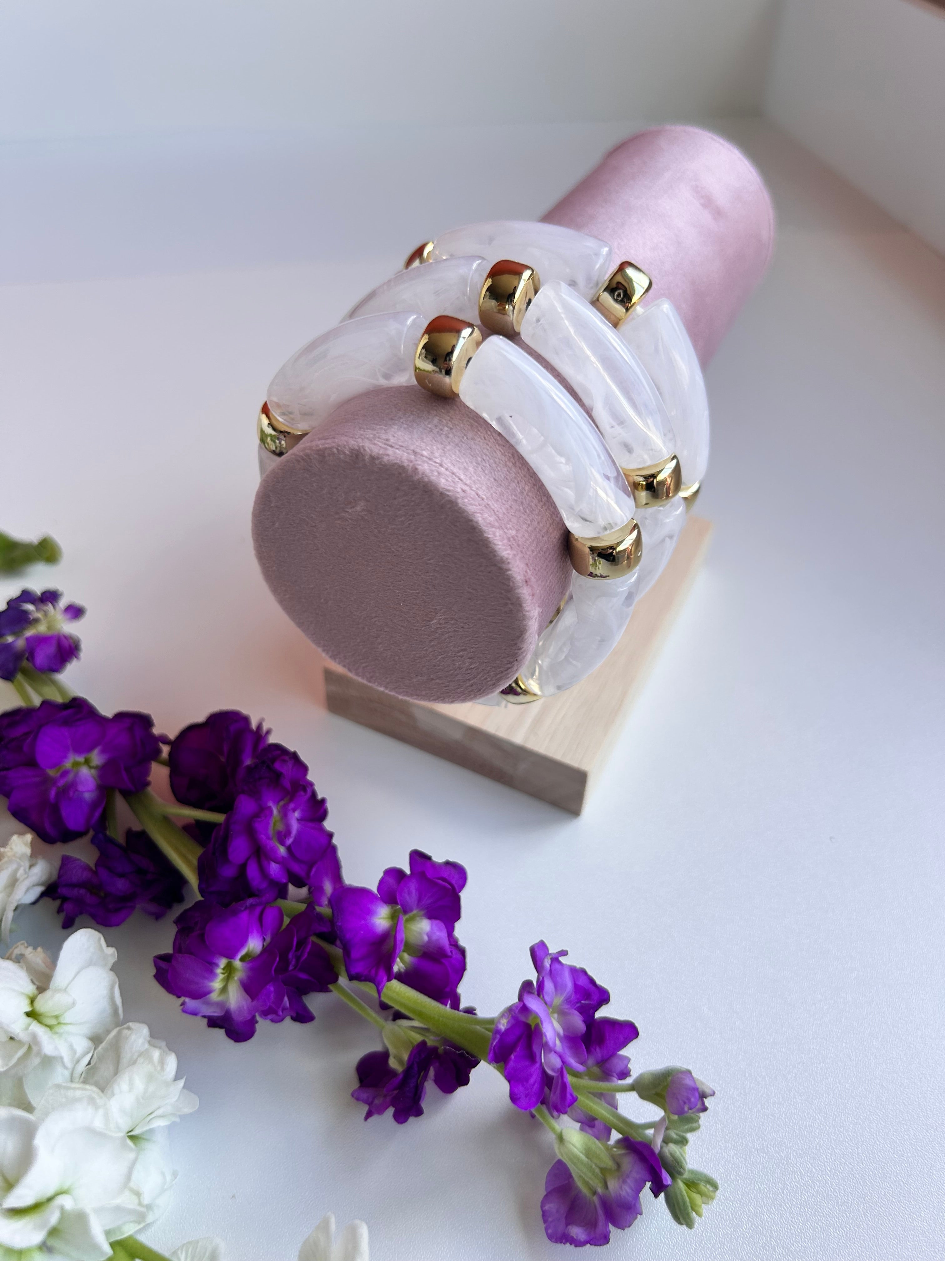 Ivory Bamboo Bracelet Set