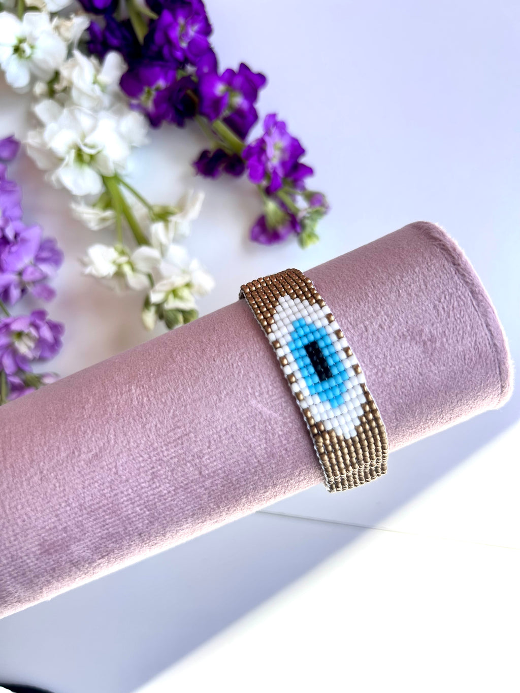 Boho Luxe Evil Eye Bracelet – Handmade Miyuki Design