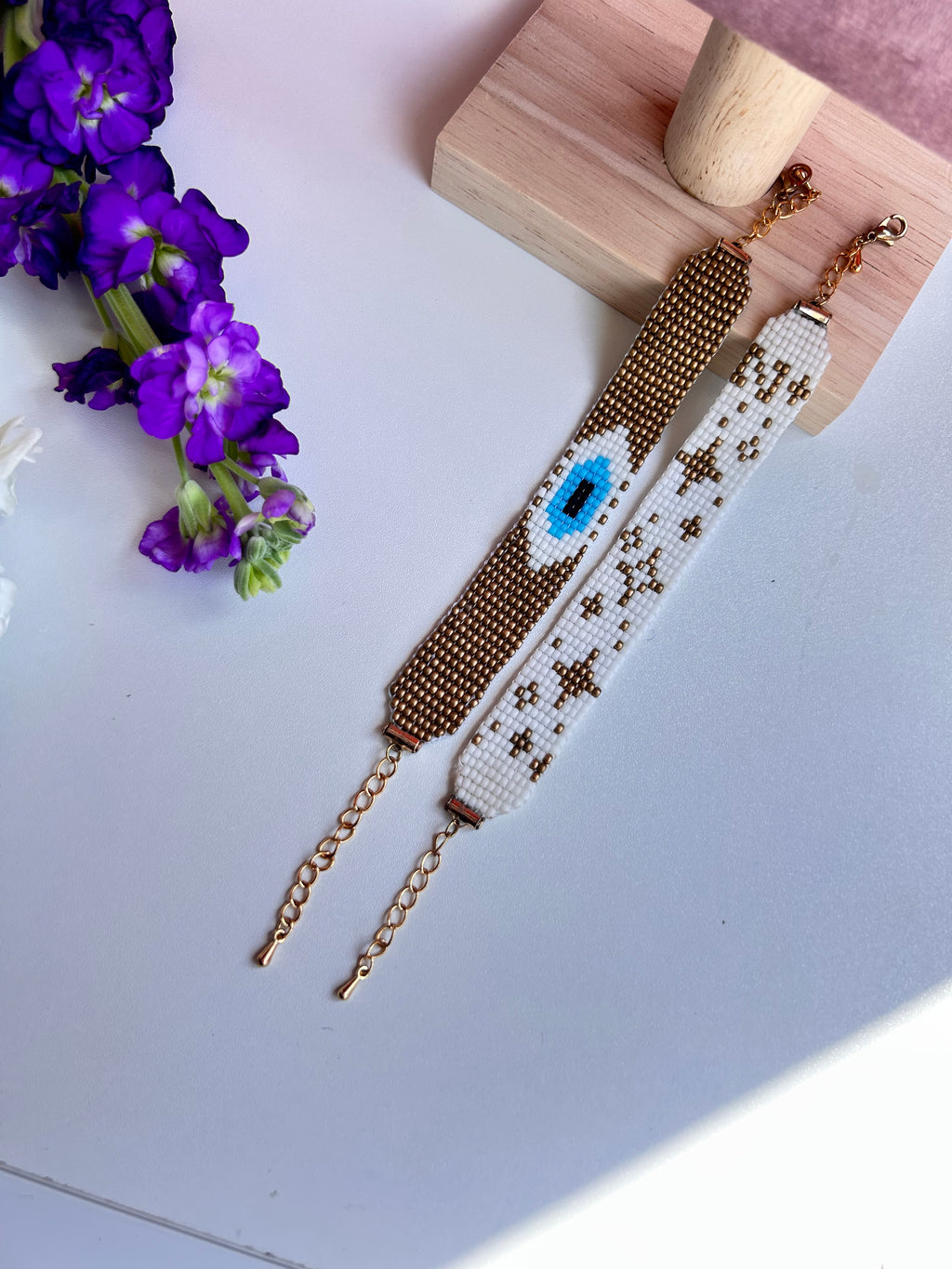 Boho Luxe Evil Eye Bracelet – Handmade Miyuki Design