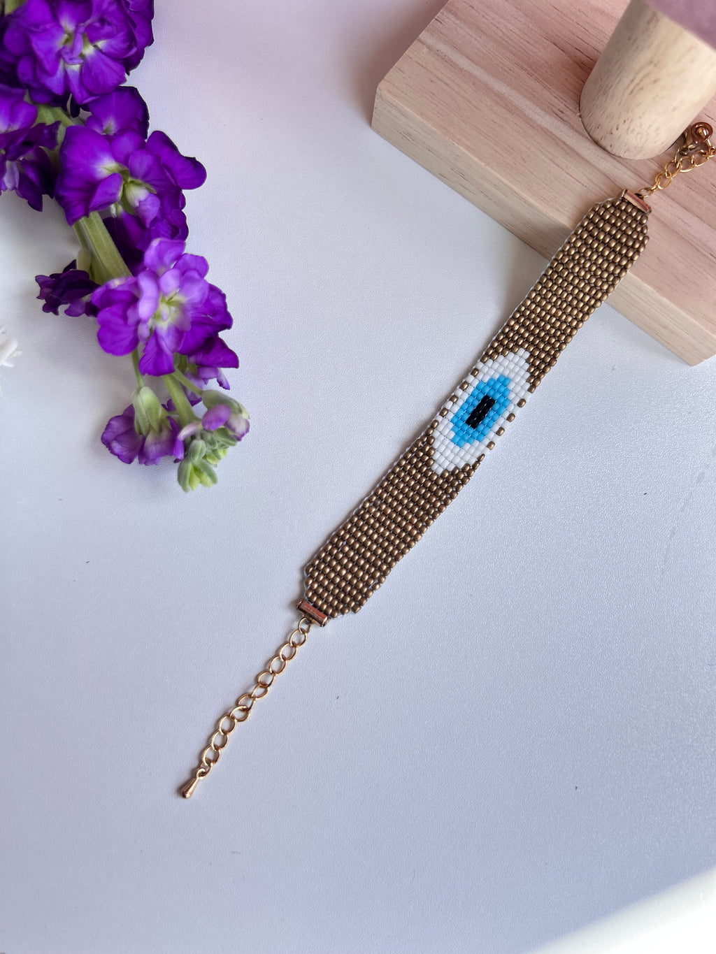Boho Luxe Evil Eye Bracelet – Handmade Miyuki Design