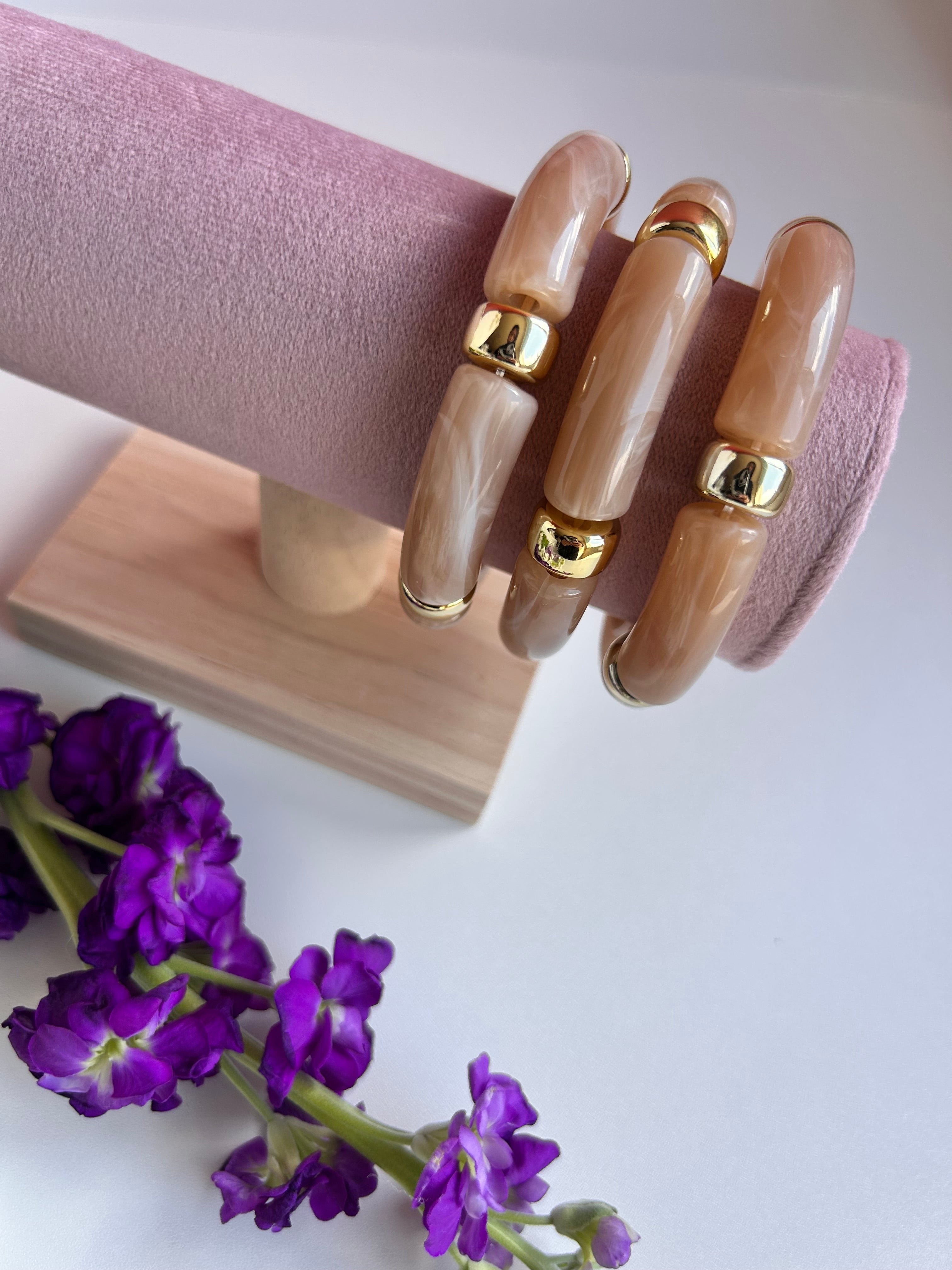 Latte Bamboo bracelet Set