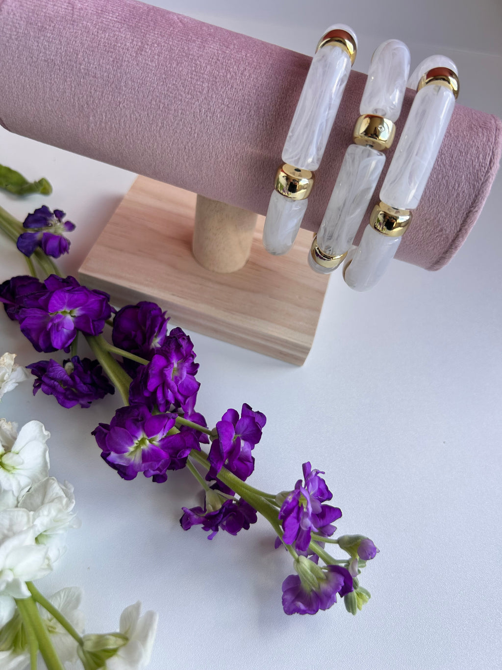 Ivory Bamboo Bracelet Set